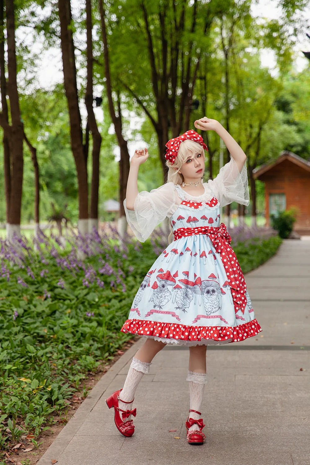 Infanta - Mushroom - Sweet Lolita JSK Dress Printing Dress Short Sleeve Shirt