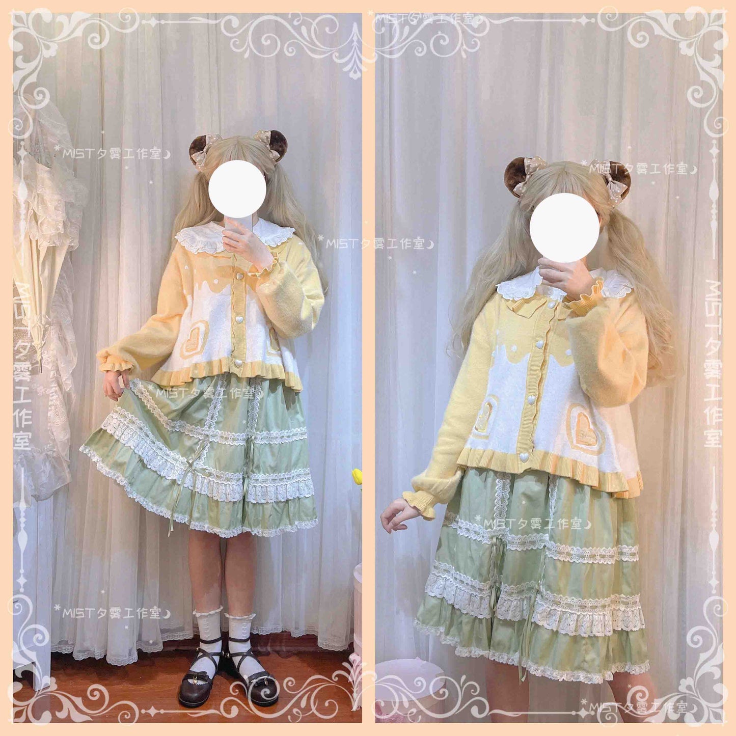 MIST - Beating Heart - Sweet Lolita Thick Sweater Coat Puff Sleeve