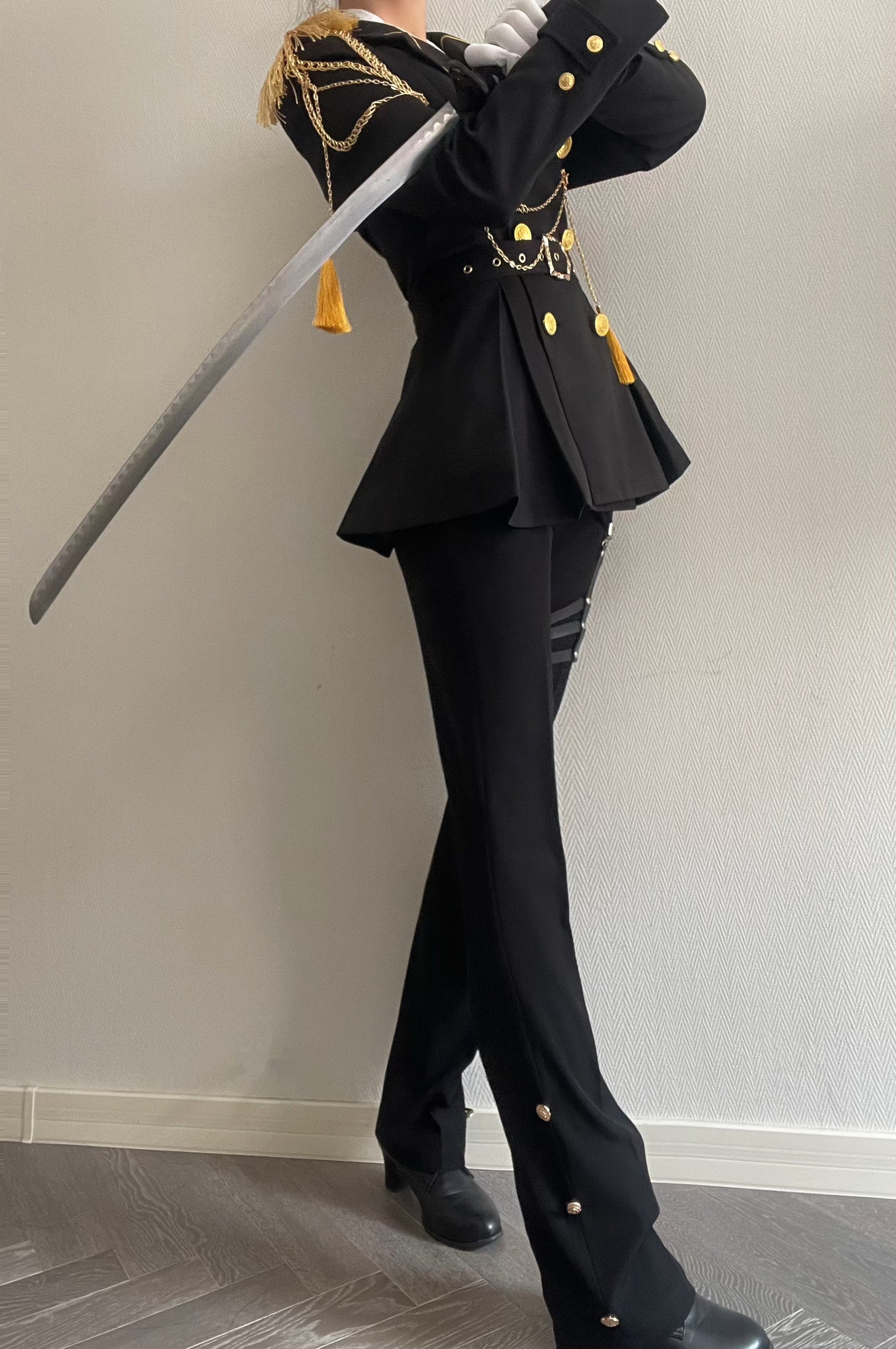 Gazing Galactic - Dawnbreak - Ouji Lolita Pants Suit with Military Coat and Cape