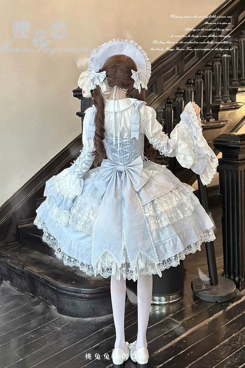 Peach Bunny - Sakura Love - Gorgeous Doll-like Lolita Dress Suit, Tiered Skirt