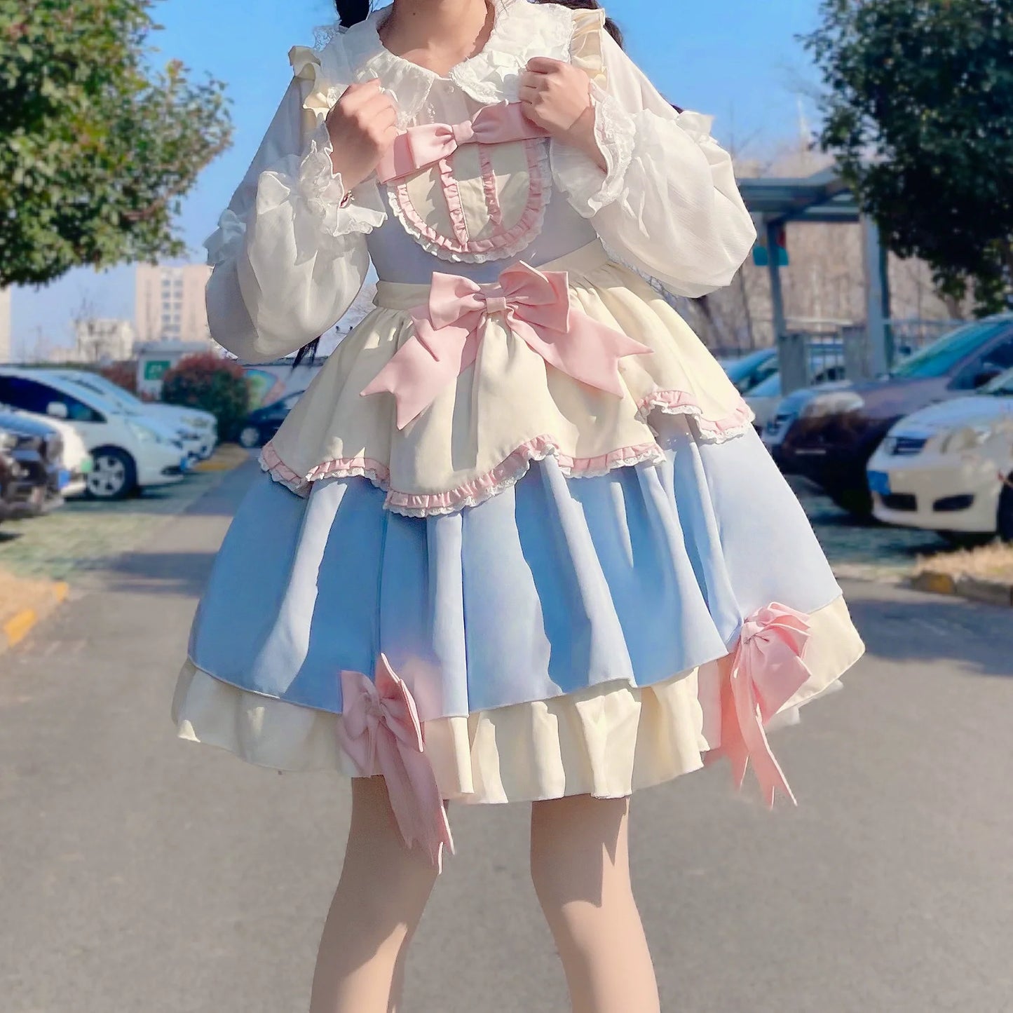 DMFS Lolita - Sweet Lolita Blouse Double-layered Puff Sleeves Lolita Shirt