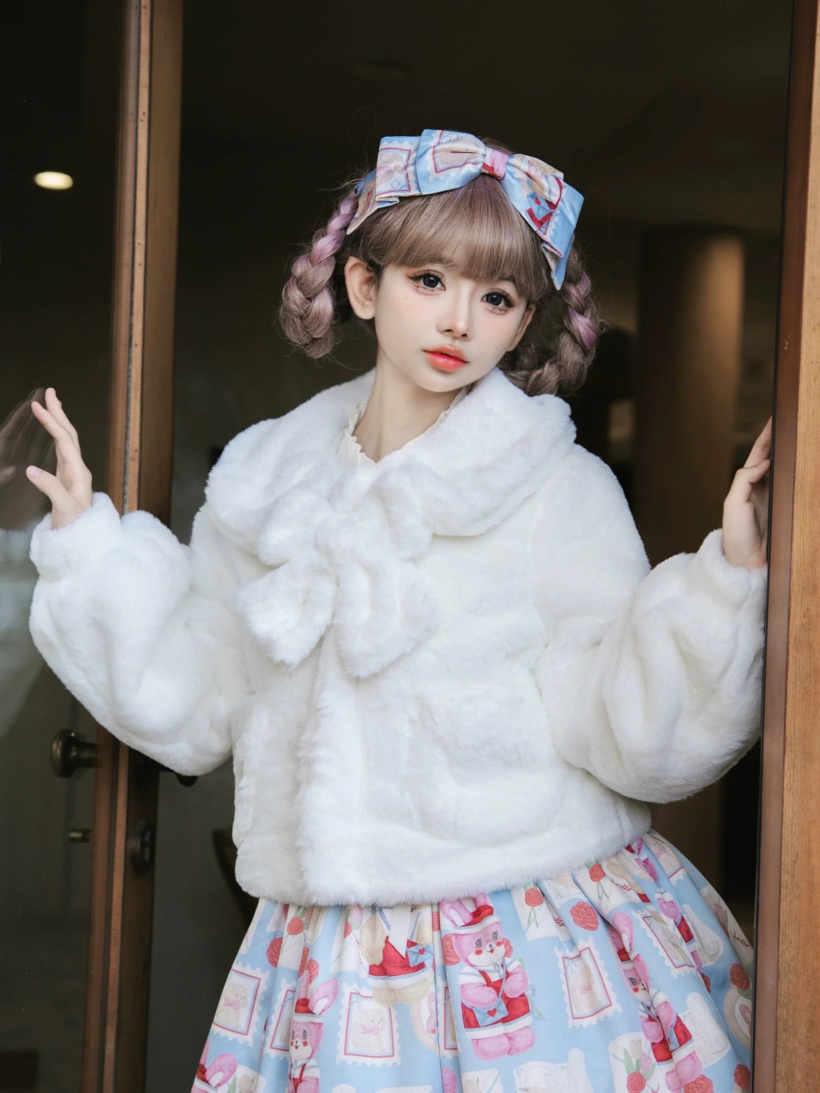 Eieyomi - Daily Lolita Coat Imitation Rabbit Hair Short Winter Coat