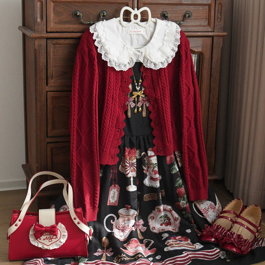 MIST - Soft Thought - Vintage Lolita Cardigan Short Knitting Sweater