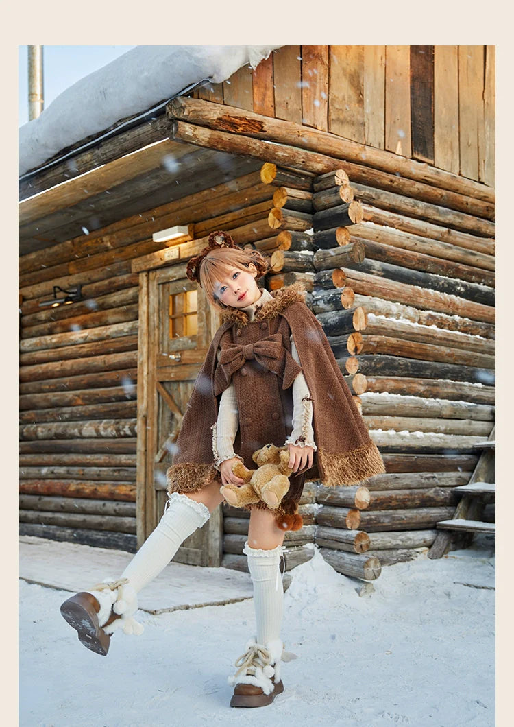 Tan Tuan - Rabbit & Bear - Winter Kawaii Lolita Cape and Shorts