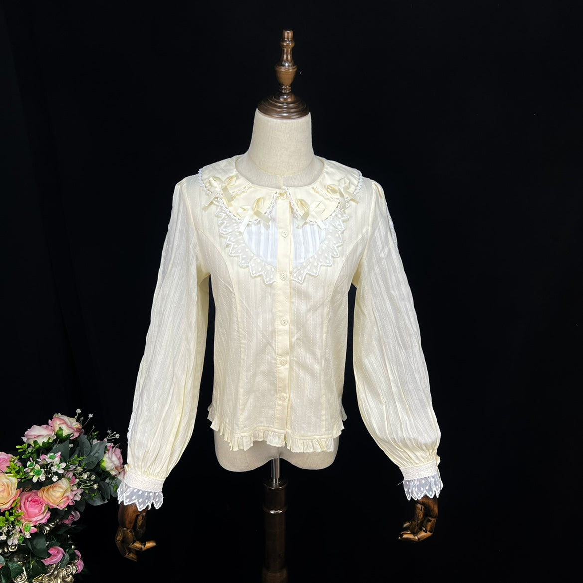 DMFS Lolita - Shank Lollipop - Cotton Lolita Blouse Doll Collar Bow Sweet Inner Top