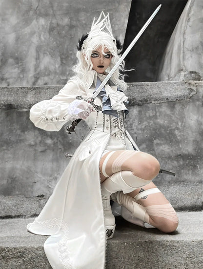 Forest Fluorescent Carps - Crumbling Skeleton - Ouji Lolita Fishbone Embroideried Vest, Prince Pants Suits