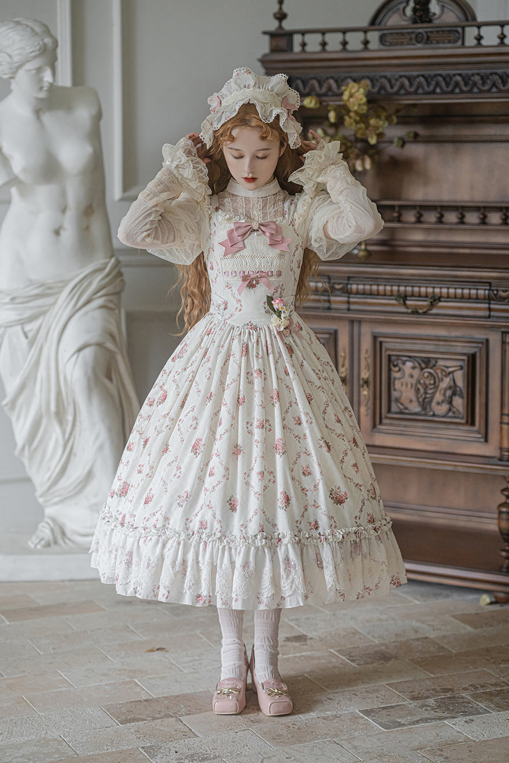 Miss Point - Customized Wood Rose 2.0 Elegant Vintage Jumper Dress