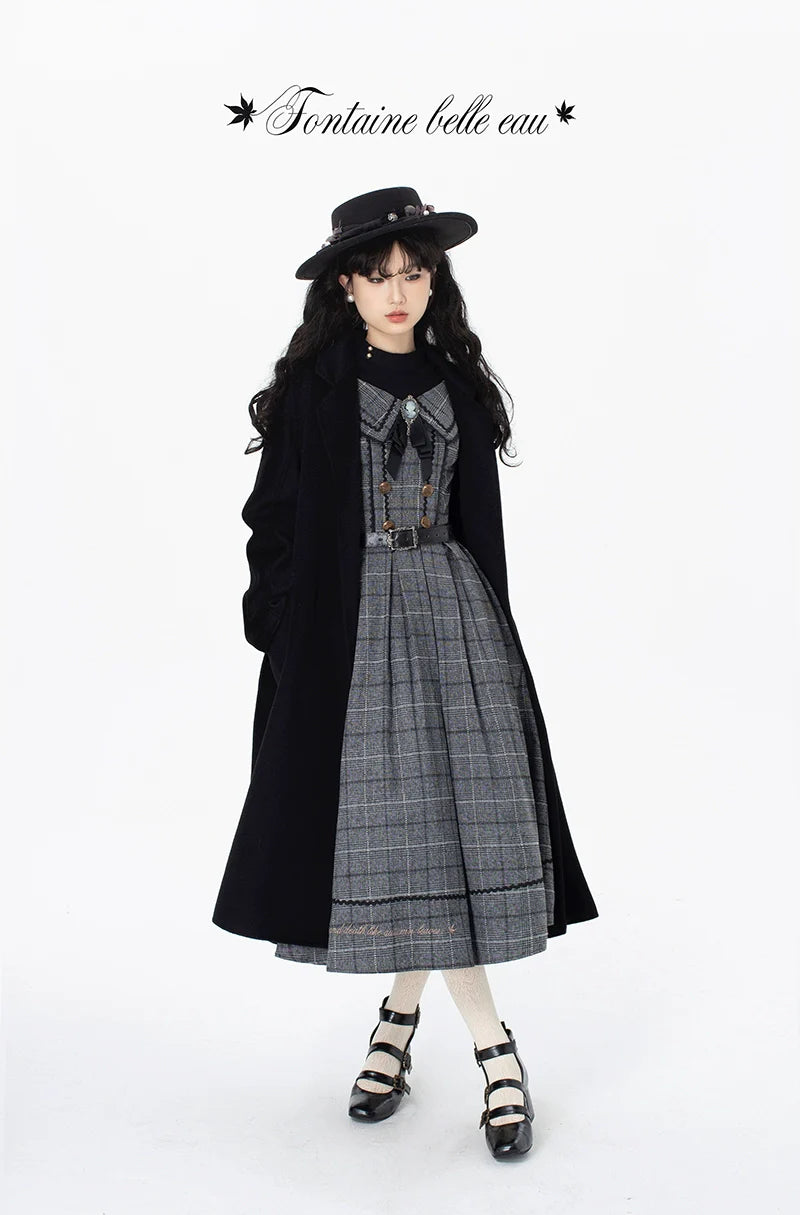 ZeeYe - Maple Dan Bai Lu - Classic Lolita Plaid Dress Long Sleeved OP