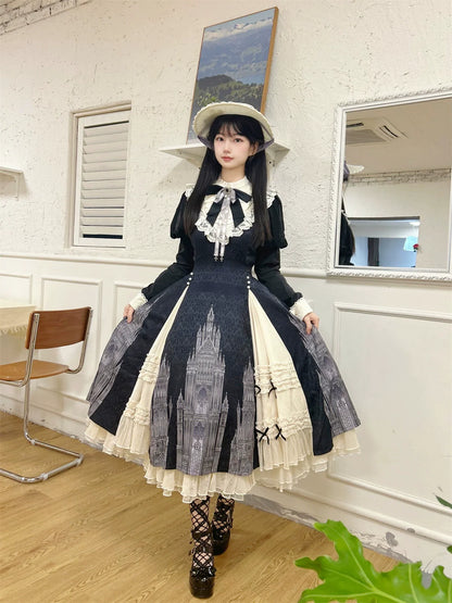 Letters from Unknown Star - Church Bell - Elegant Lolita OP Dress Long Sleeve Spring Autumn