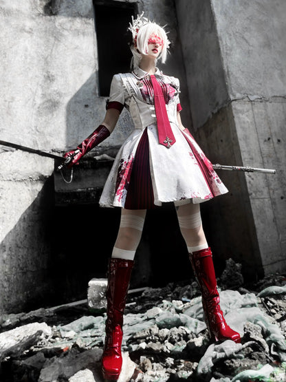 Your Highness - Iron Rose Black Mamba - Gothic Lolita OP Nurse Military Lolita Dress