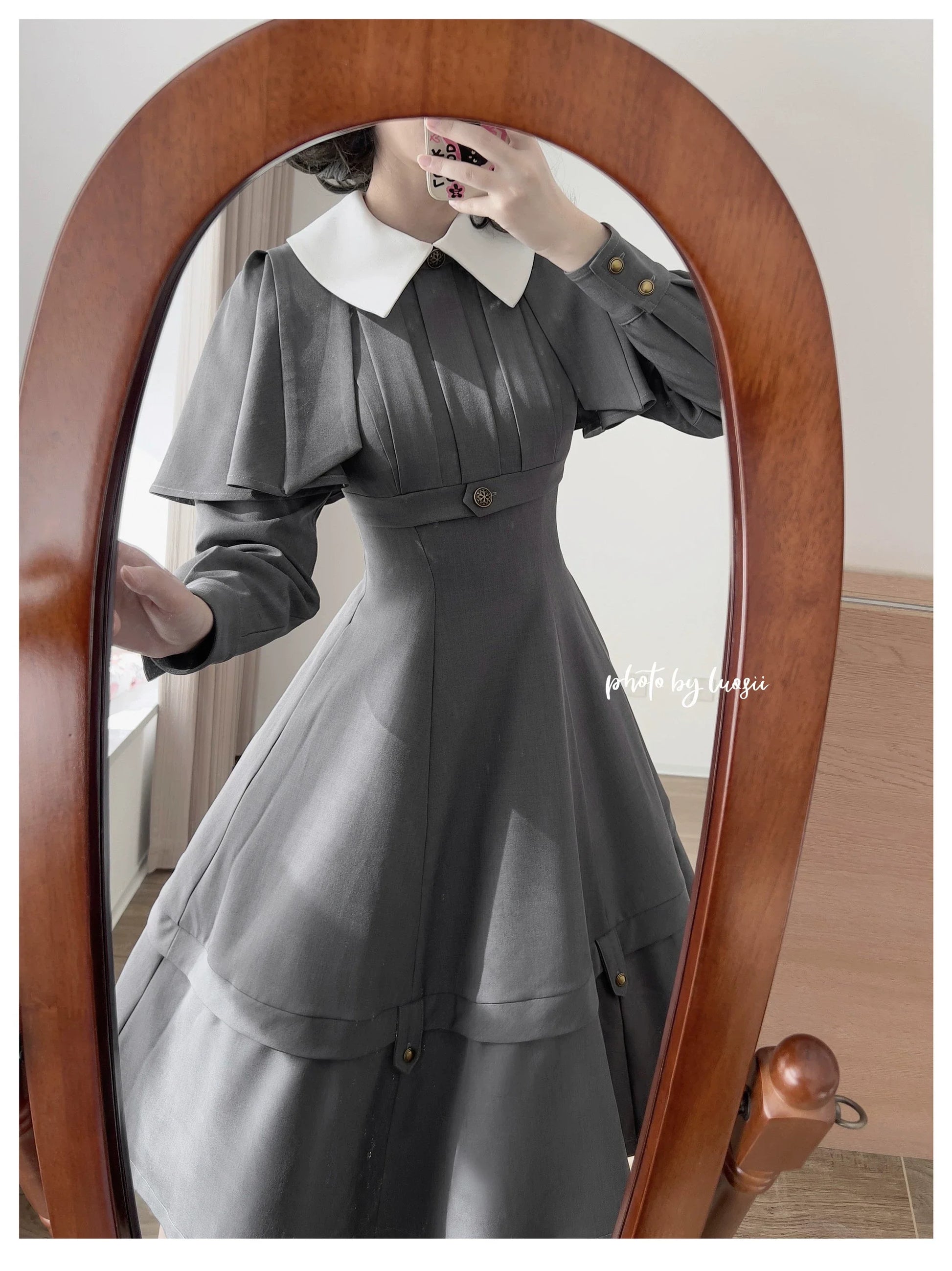 Forest Wardrobe - Forest Antique Box - Classic Lolita OP Dress with Detachable Short Cape