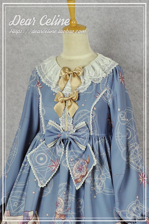 Dear Celine - Cat Professor's Magic Class - Daily Lolita OP Dress Long Sleeve Dress