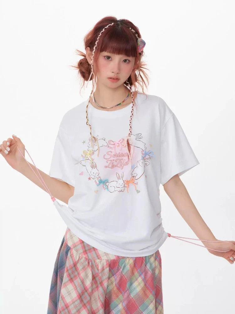 Round neck print short sleeve T-shirt【s0000007534】