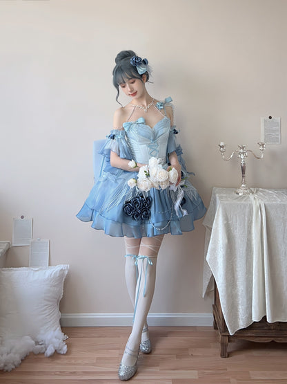 Meowing and fruity - Swan Fantasy - Fairy Lolita Short JSK Ballet-Style Jumper Dress
