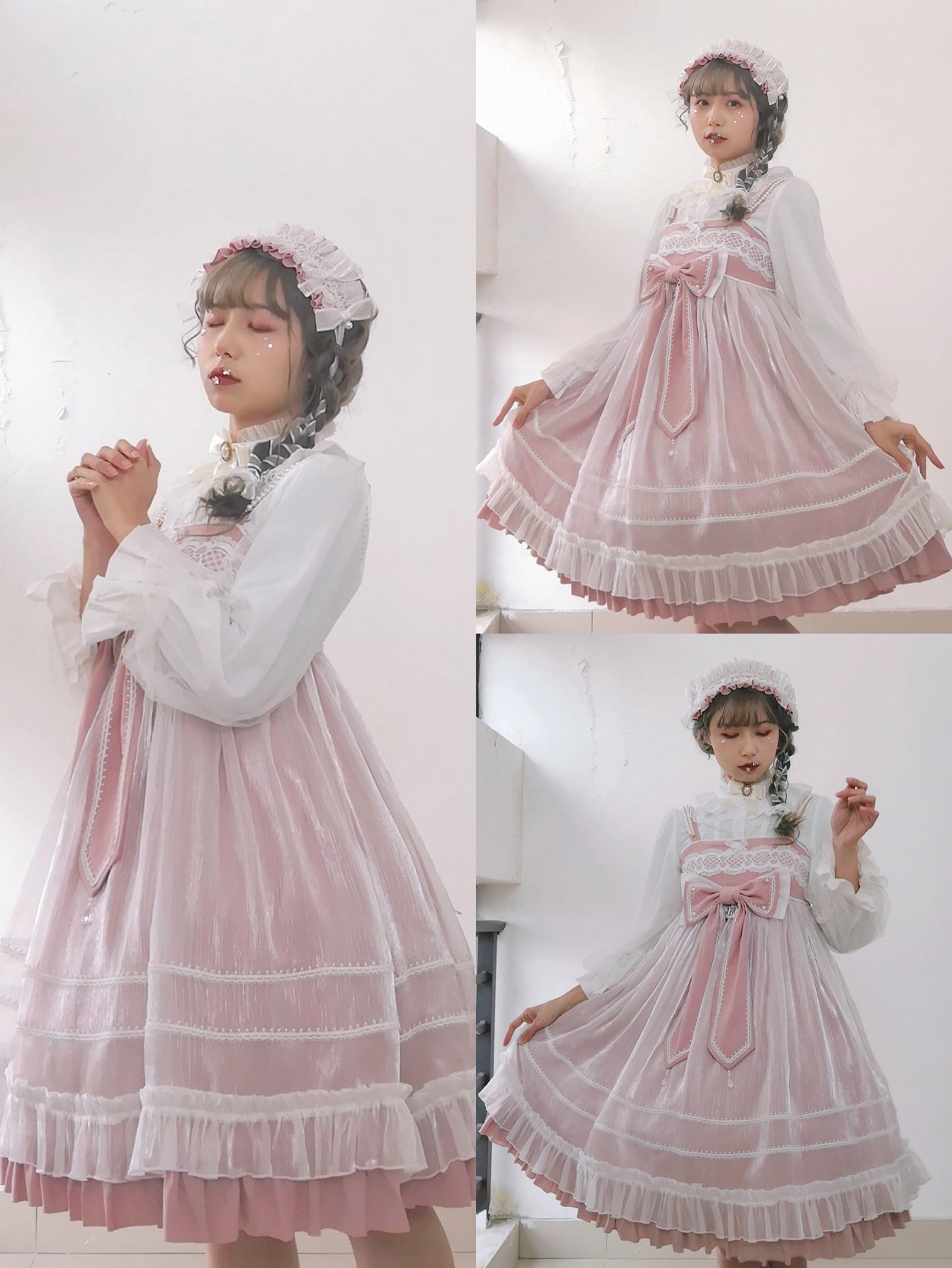 Kencrlo - Dim Moonlight - Classic Lolita Chiffon Yarn Inner Blouse