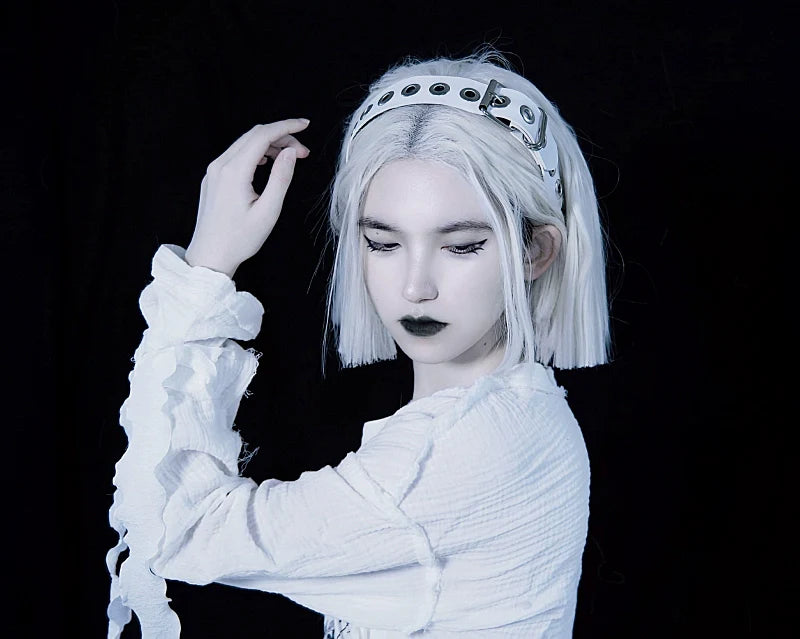 Strange Sugar - Gothic Lolita KC Faux Leather Punk Lolita Hair Accessories