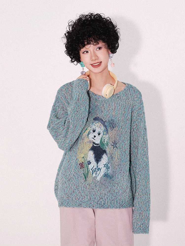 Dog print sweater【s0000009642】