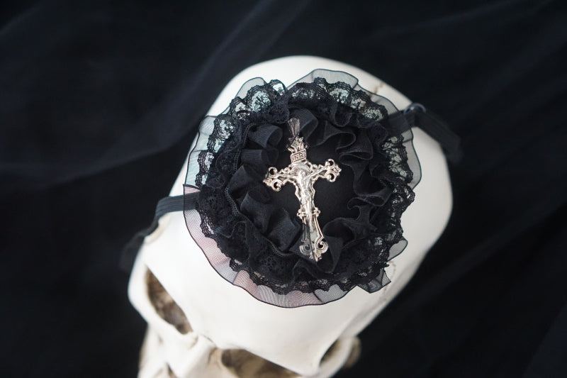Strange Sugar - Gothic Lolita Lace Cross Eye Mask