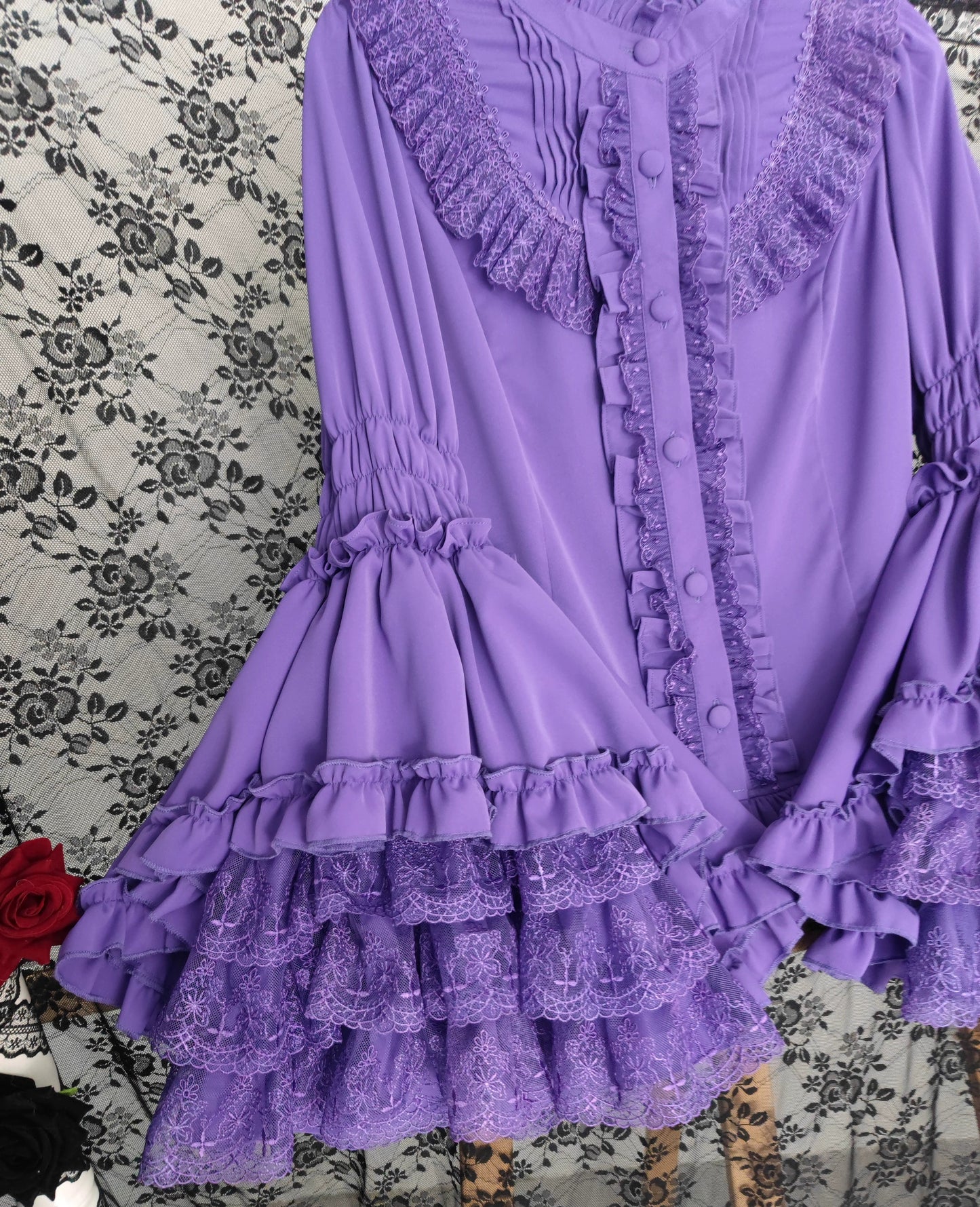 Twilight Zone - Gothic Lolita Blouse, Lace Hime-sleeve