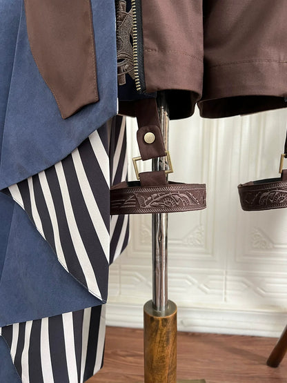 Designer's Gift - Voyager's Daily - Ouji Lolita Suspender Shorts Set with Shirt & Trailing