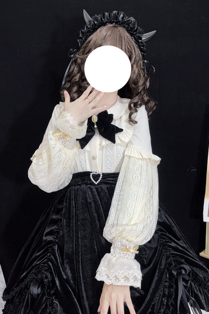 DMFS Lolita - Vintage Lolita Mutton Leg Sleeve Blouse Doll Collar Shirt