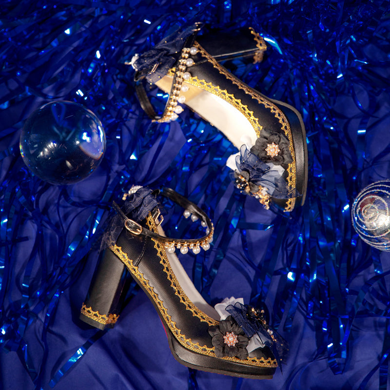 One Night - Bright PU Wedding Lolita Thick High Heels