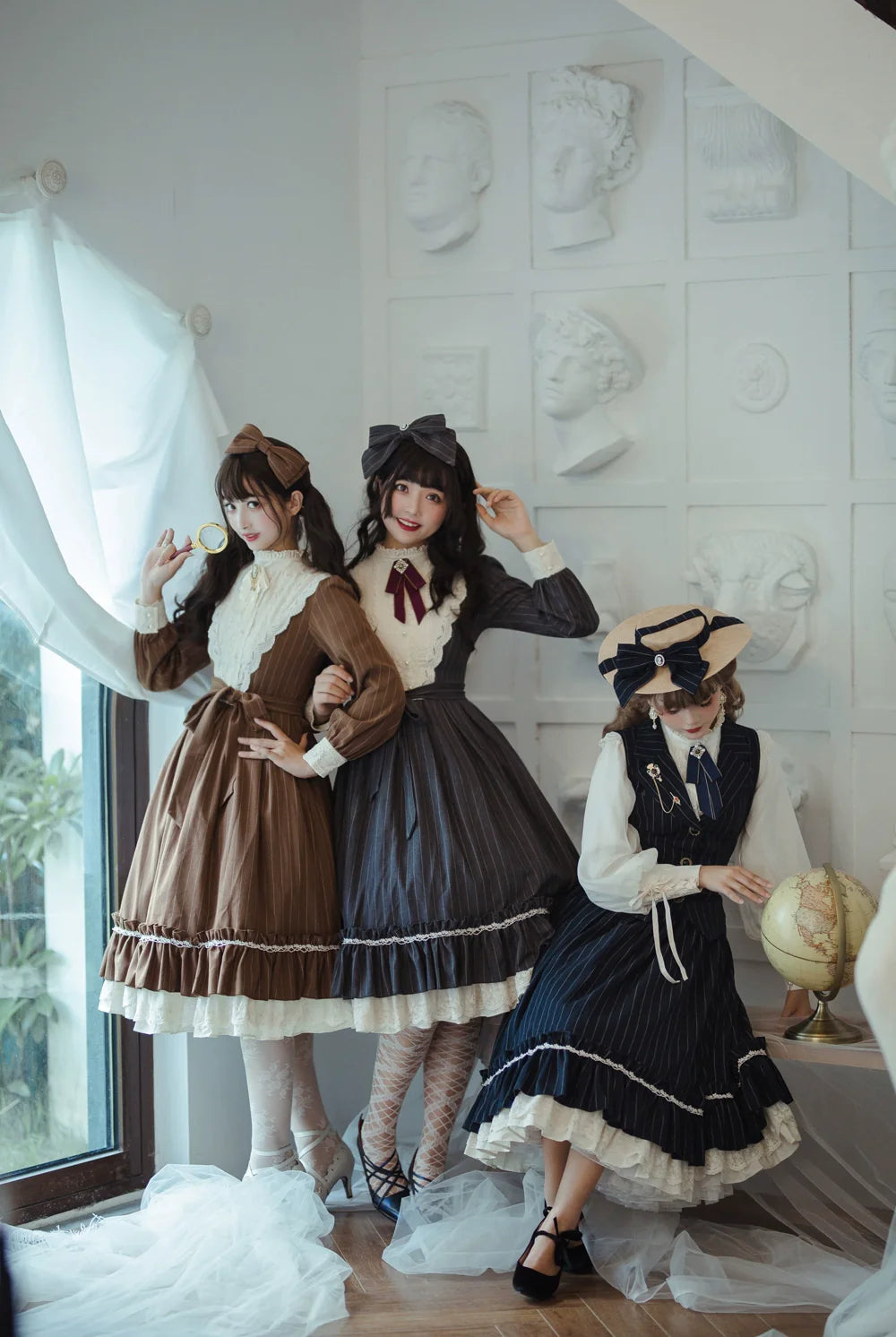 Miss Point - Rose Doll - Elegant Lolita Striped Fishbone Skirt