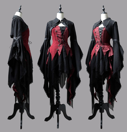 Wuyuzhe - Dragoon Knight 3.0 Version - Western Fantasy Style Lolita Irregular Skirt Set Lolita Vest