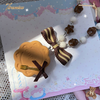 Bear Doll - Sweet Cookie Charm Set - Kawaii Lolita Necklace and Hairclip
