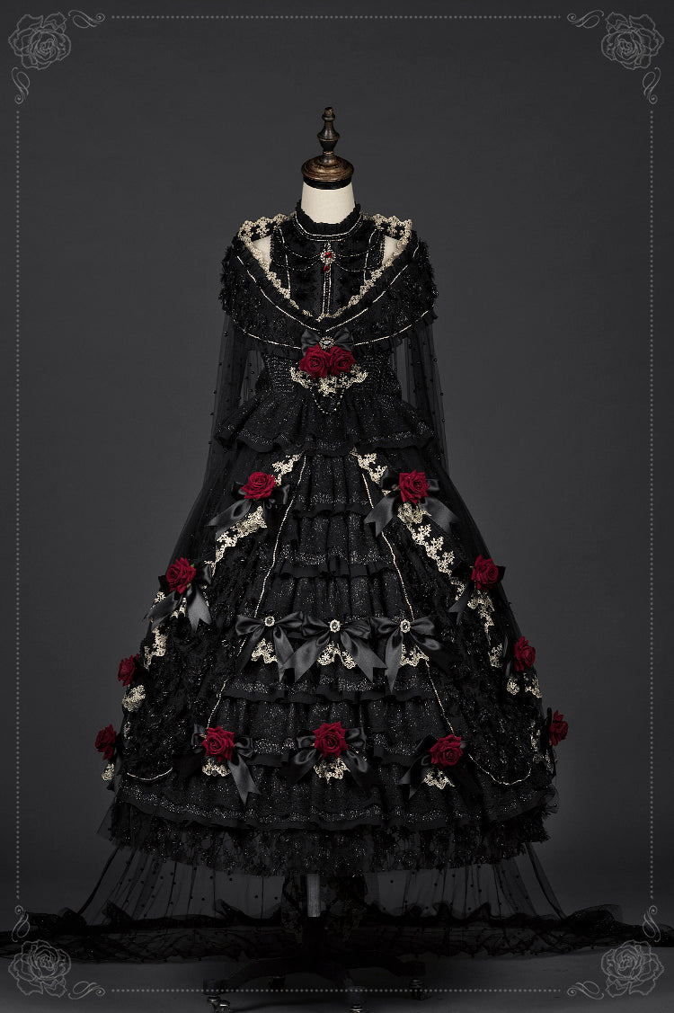 Youpairui - Helena - White and Black Lolita Tea Party JSK Suit