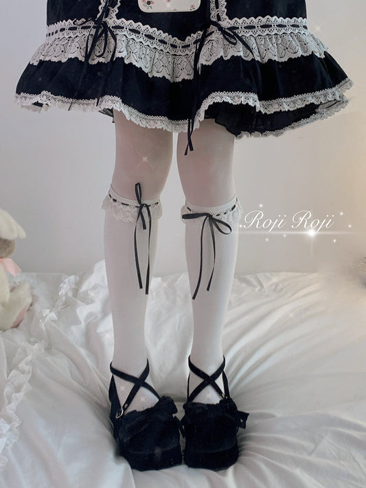 Roji Roji - Isabella - Sweet Lolita Lace Mid-Calf Socks Multicolors