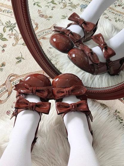 Beauty Bunny - Kawaii Lolita Shoes Low Heels Round Toe PU Shoes