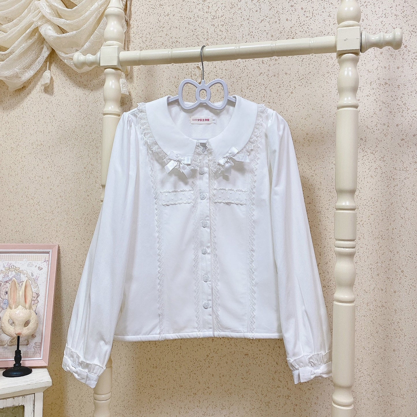 MIST - Grace Deer - Sweet Lolita Blouse with Peter Pan Collar and Long Sleeves