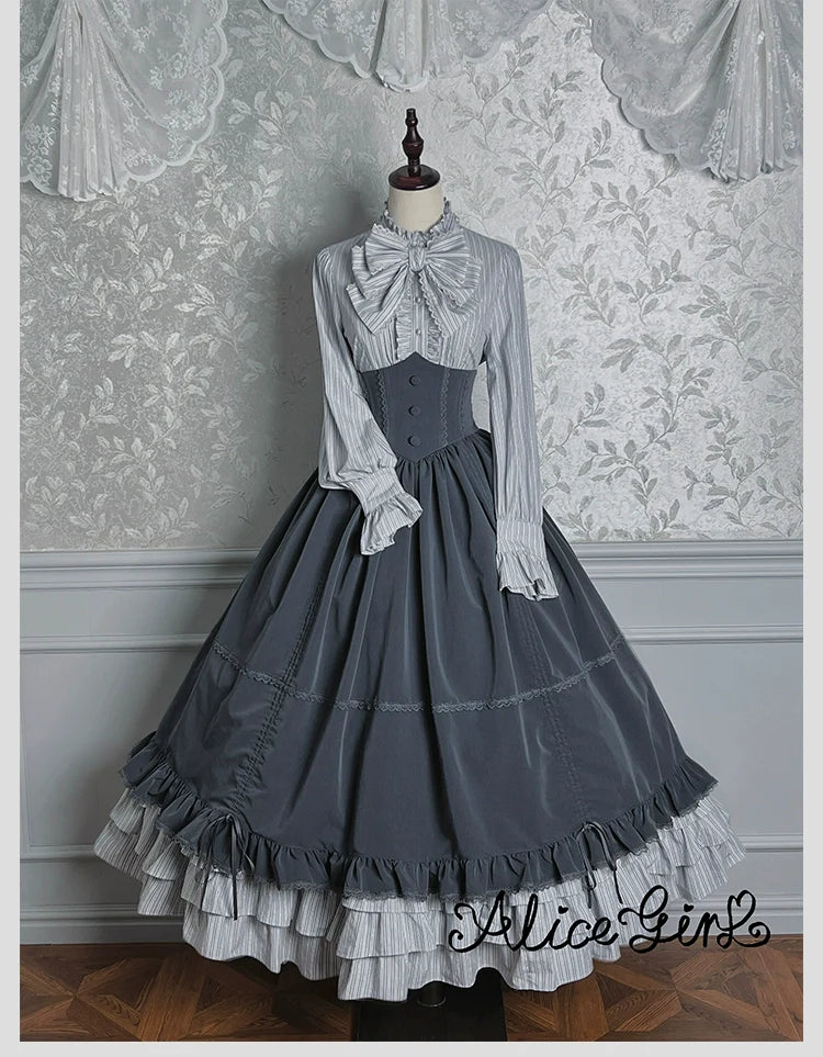 Alice Girl - Duke of Victoria - Classic Lolita Striped Blouse