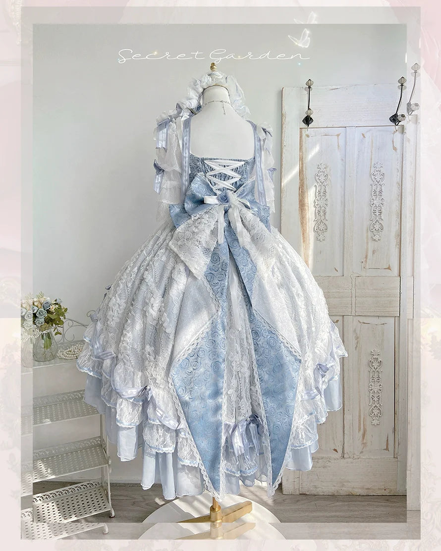 MieYe - Diana Rose - Bridal Lolita Dress Short Wedding OP with Accessories