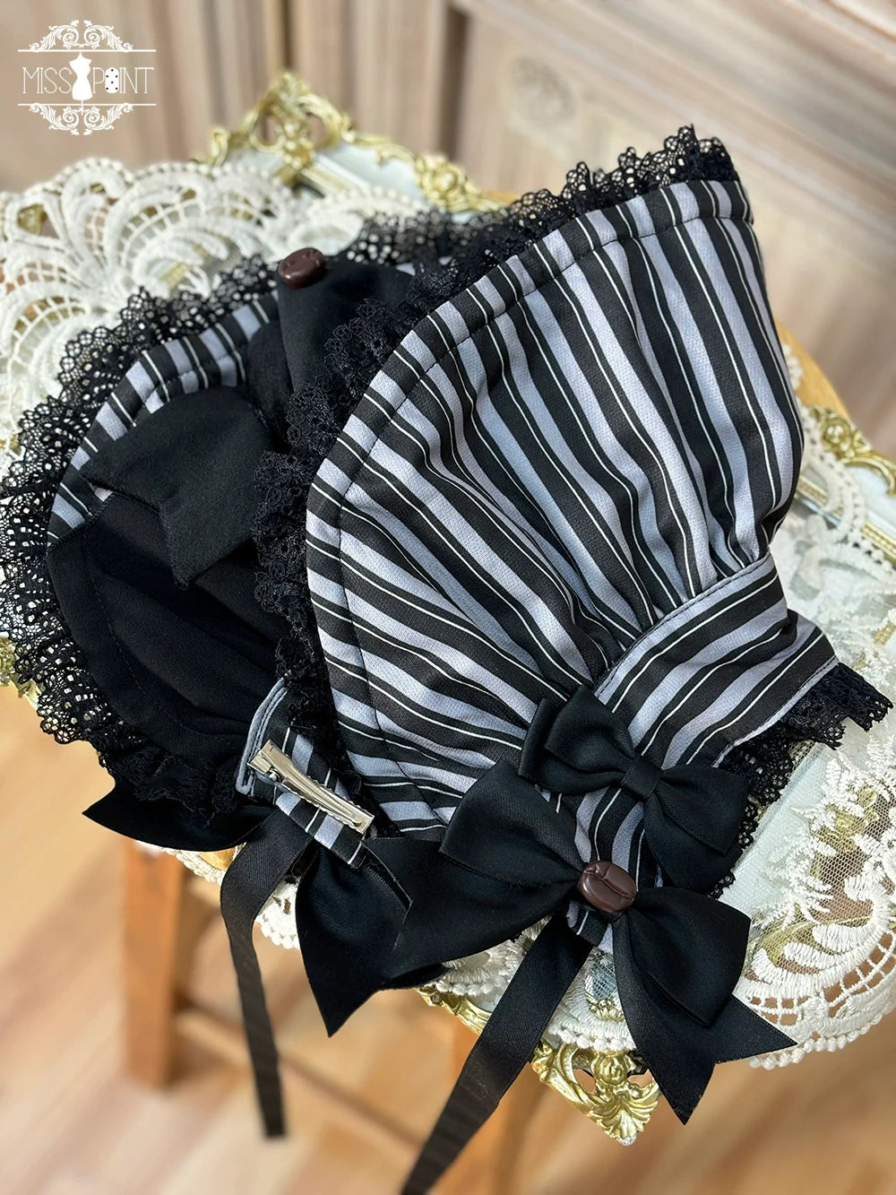 Miss Point - Classical Chocolate - Classic Lolita Accessory Bowler Hat BNT Beret Jabot