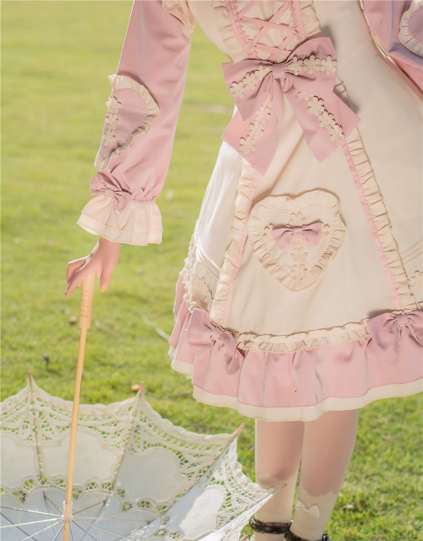 Niu Niu - Little Gardener - Plus Size Lolita OP Dress Pink Winter Long Sleeve