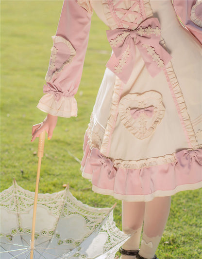 Niu Niu - Little Gardener - Plus Size Lolita OP Dress Pink Winter Long Sleeve