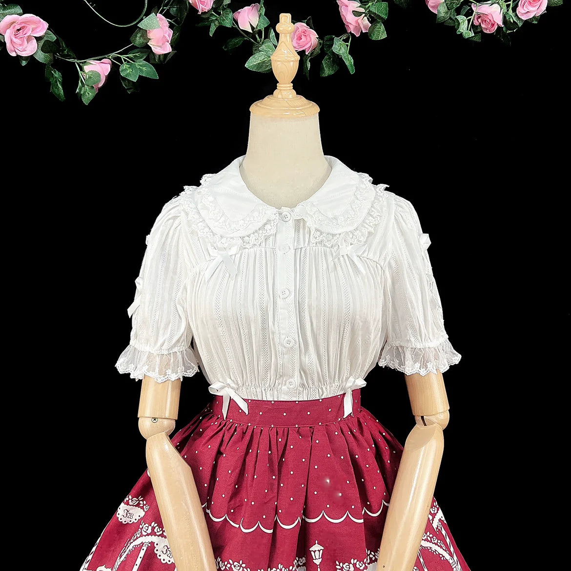 DMFS Lolita - Sweet Lolita Shirt Doll Collar Blouse High-waisted