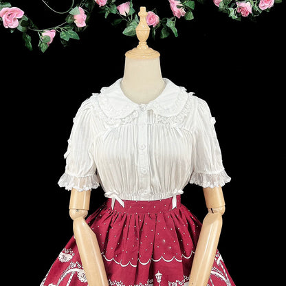 DMFS Lolita - Sweet Lolita Shirt Doll Collar Blouse High-waisted