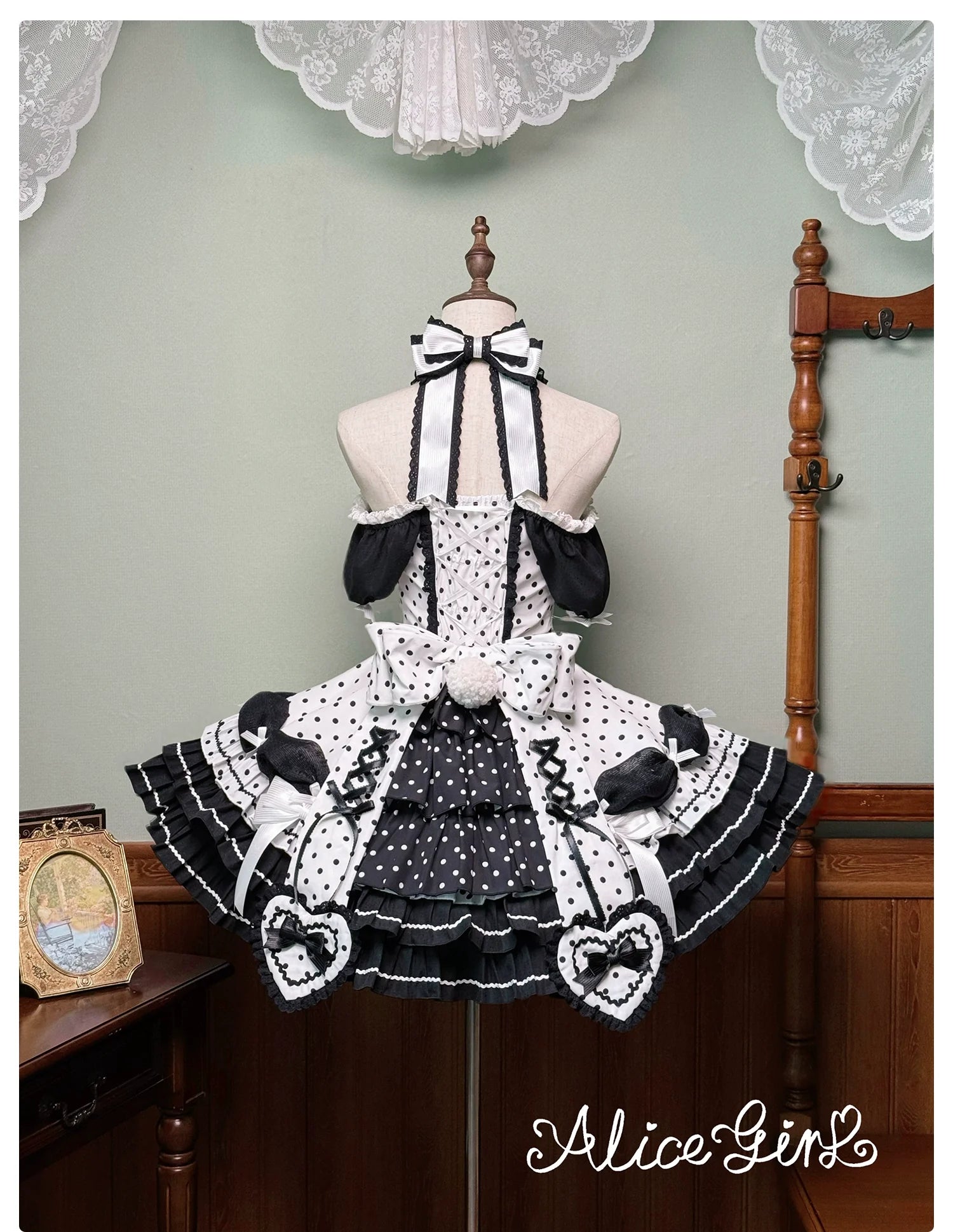 Alice Girl - Old School Polka Dots - Halter Neck Sweet Lolita OP Dress