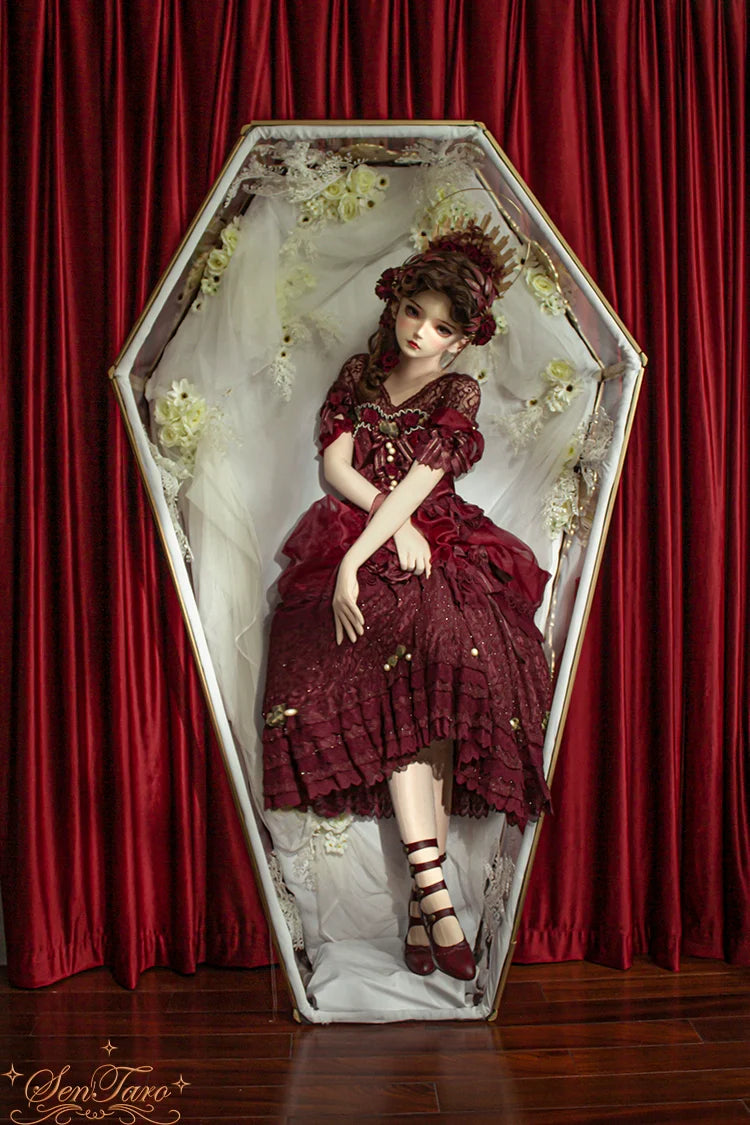 Sentaro - Floral Carved - Vintage Lolita Shoes Mary Jane Hollow-out Ankle Boots