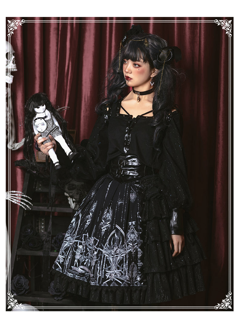 YingLuoFu - Red Heart Eyes - Retro Gothic JSK Dress