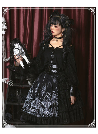 YingLuoFu - Red Heart Eyes - Retro Gothic JSK Dress