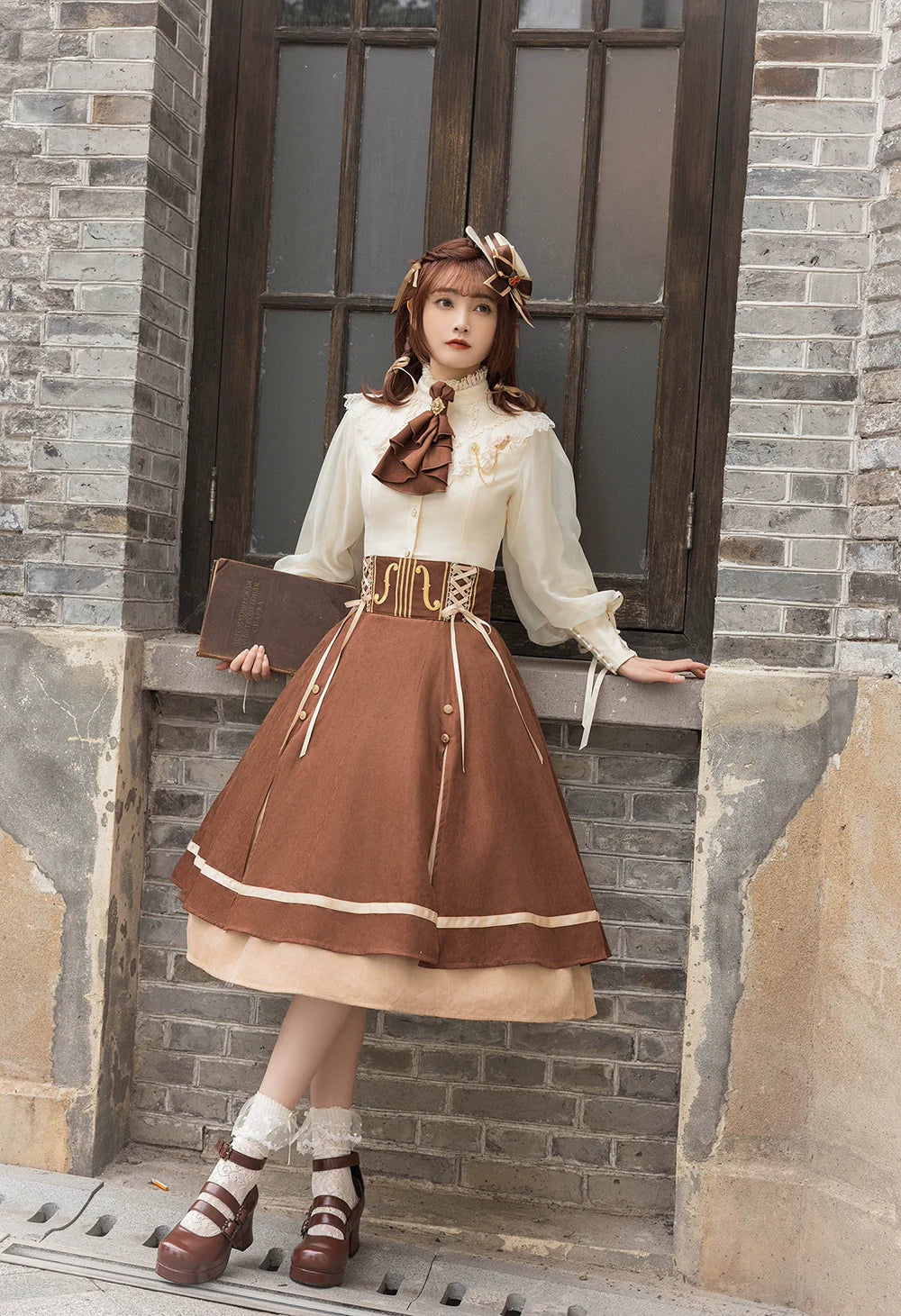Miss Point - Golden Movement - Elegant Lolita Fishbone Skirt Customized