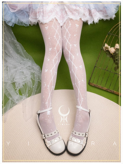 Yidhra - Summer Handmade Printed Lolita Pantyhose
