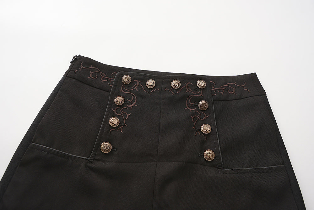 Immortal Thorn - Eternal Treasure Voyage - Ouji Lolita Pants with Waist Embroidery and Buttons