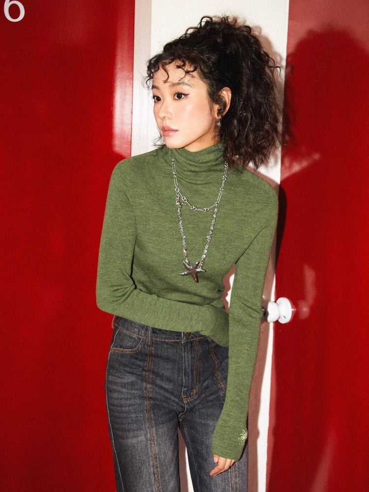 Turtleneck wool knit【s0000010369】