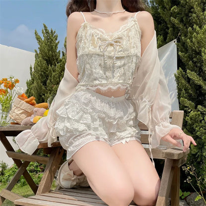 Sugar Girl - Daily Lolita Bloomers Lace Leggings for Summer Wear