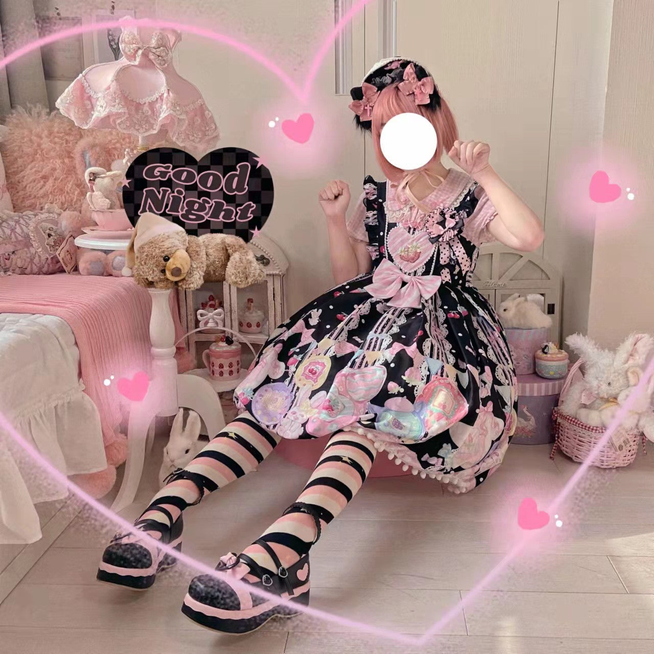 Suiyi - Sweetheart Knots - Sweet Lolita Dress Short Sleeve OP